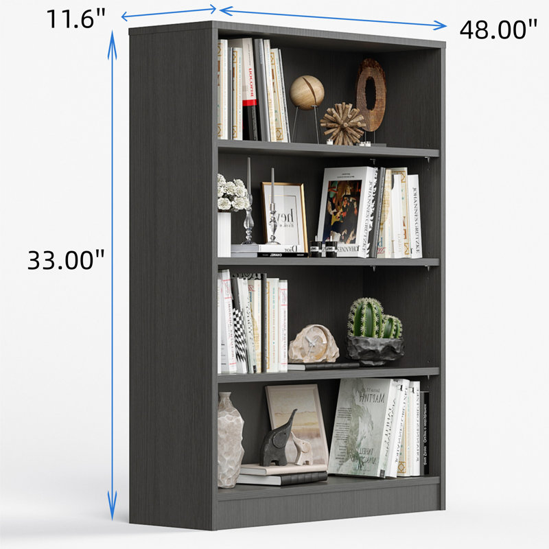 Bibliothèque moderne en bois, idéale pour les chambres à coucher et les bibliothèques de salon, Gris