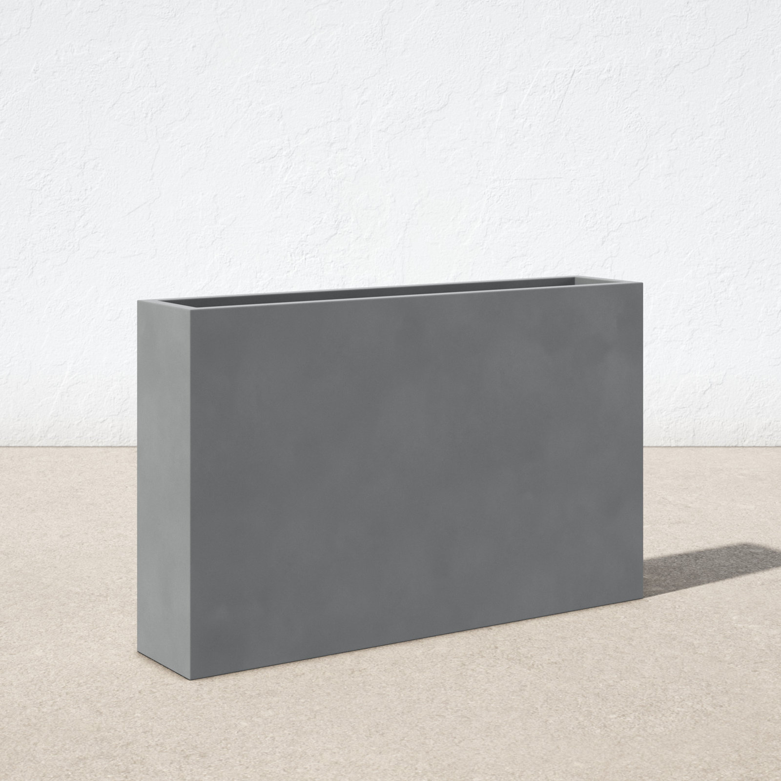 Connoisseur Fiberglass Planter Box, 28" H x 15" W x 37" D, Black