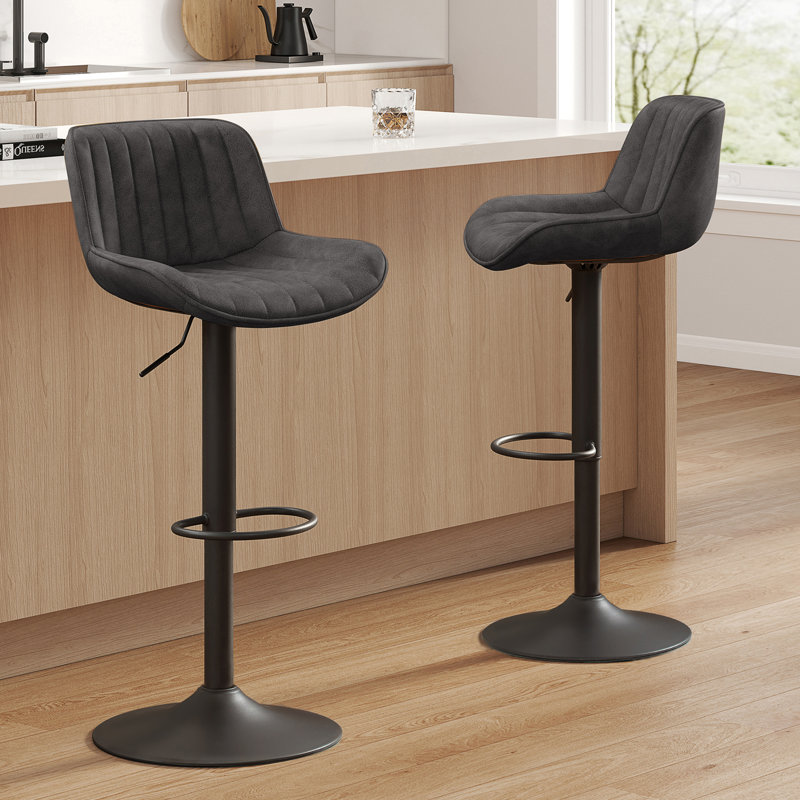 Tabouret de bar et de comptoir Almeida, Noir brun