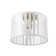 1-Light Matte Brass Flush Mount Ceiling Light with Clear and White Striped Plastic Shade