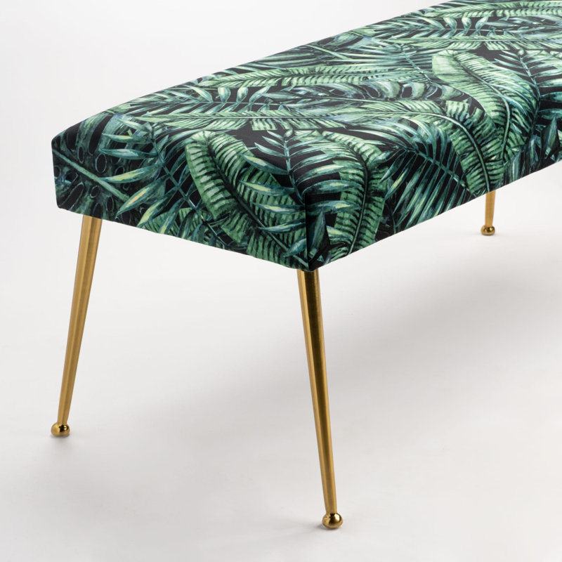 Whitehurst Velvet Upholstered Bench, H40 x W120 x D40cm