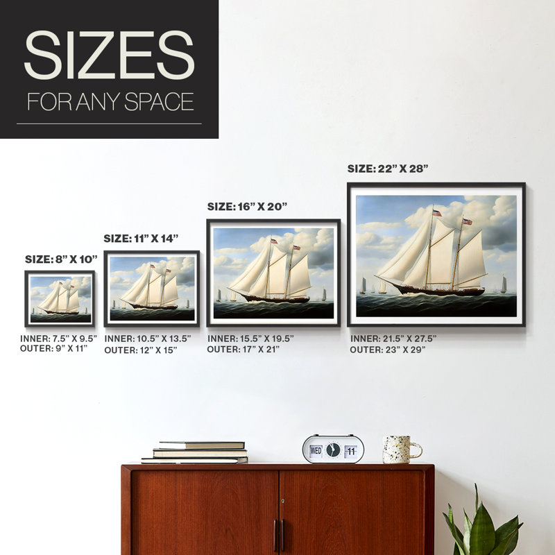 Nautical Series-CXLVIII -Framed Print - Restickable, Black, 16" H x 20" W
