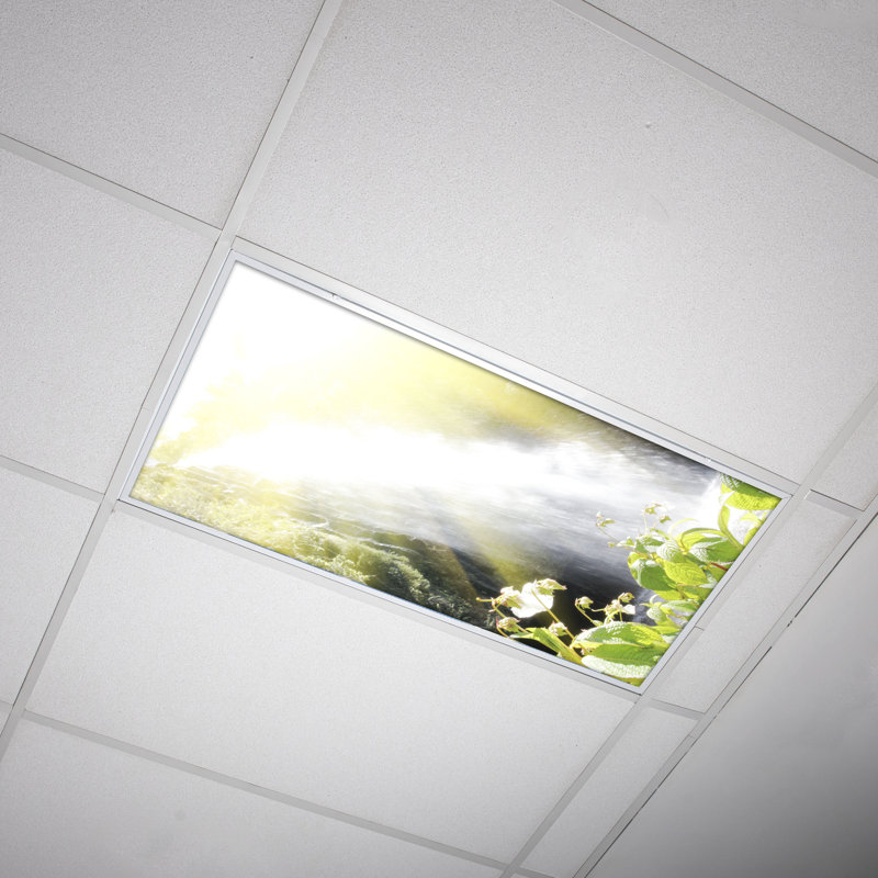 Waterfall Classroom Fluorescent Light Covers for Ceiling Lights - For 2x4 Fixture - by Octo Lights
