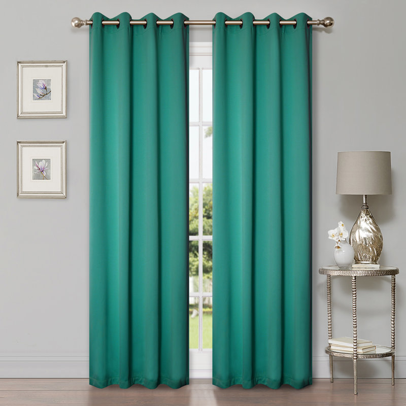 Paire de rideaux obscurcissant avec œillets Millendon, Bleu céruléen, Œillets l 46 po x L 84 po