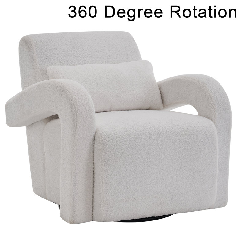 Chaise longue en tissu Teddy, Blanc