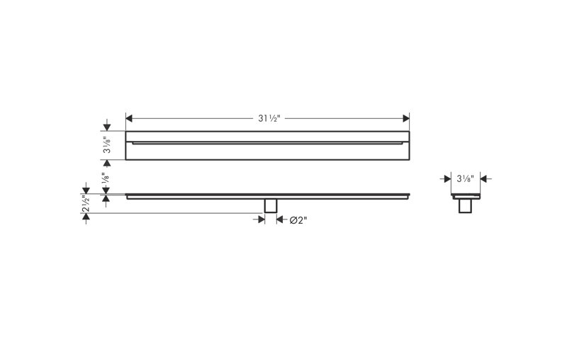 AXOR Drains Wall Installation 31 1/2", Chrome
