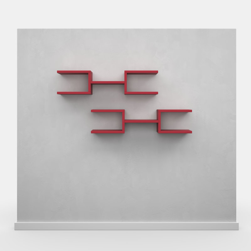 Amontae 2 Piece Floating Shelf, Burgundy