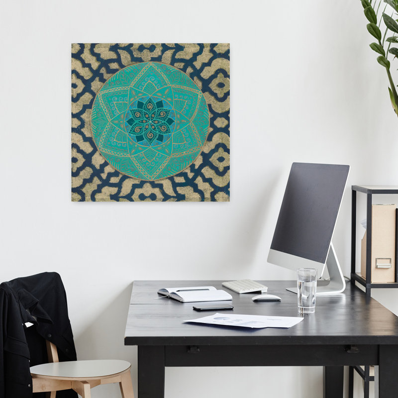 Patine Mandala II, art floral, H 18 po x l 18 po