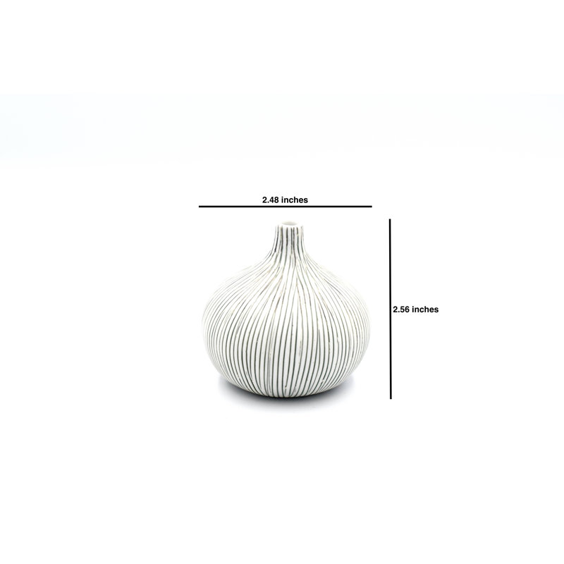 Vase de table Alptekin, H 2,6 po x l 2,5 po x P 2,5 po, gris