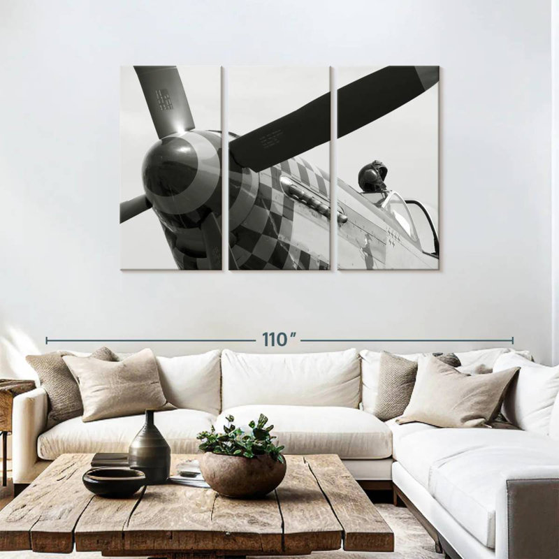 Mehar Mustang Fighter Plane, 48" H x 74" W