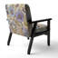 Chaise avec accoudoirs traditionnelle rembourrée Retro Collage Blooming White