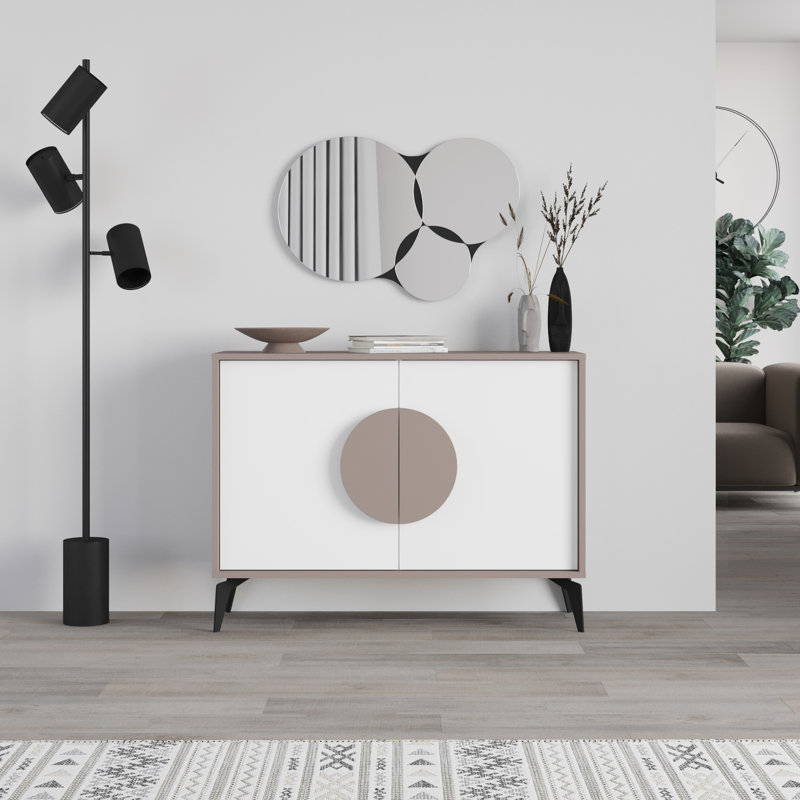Crystie 82cm Sideboard, Light Mocha/White