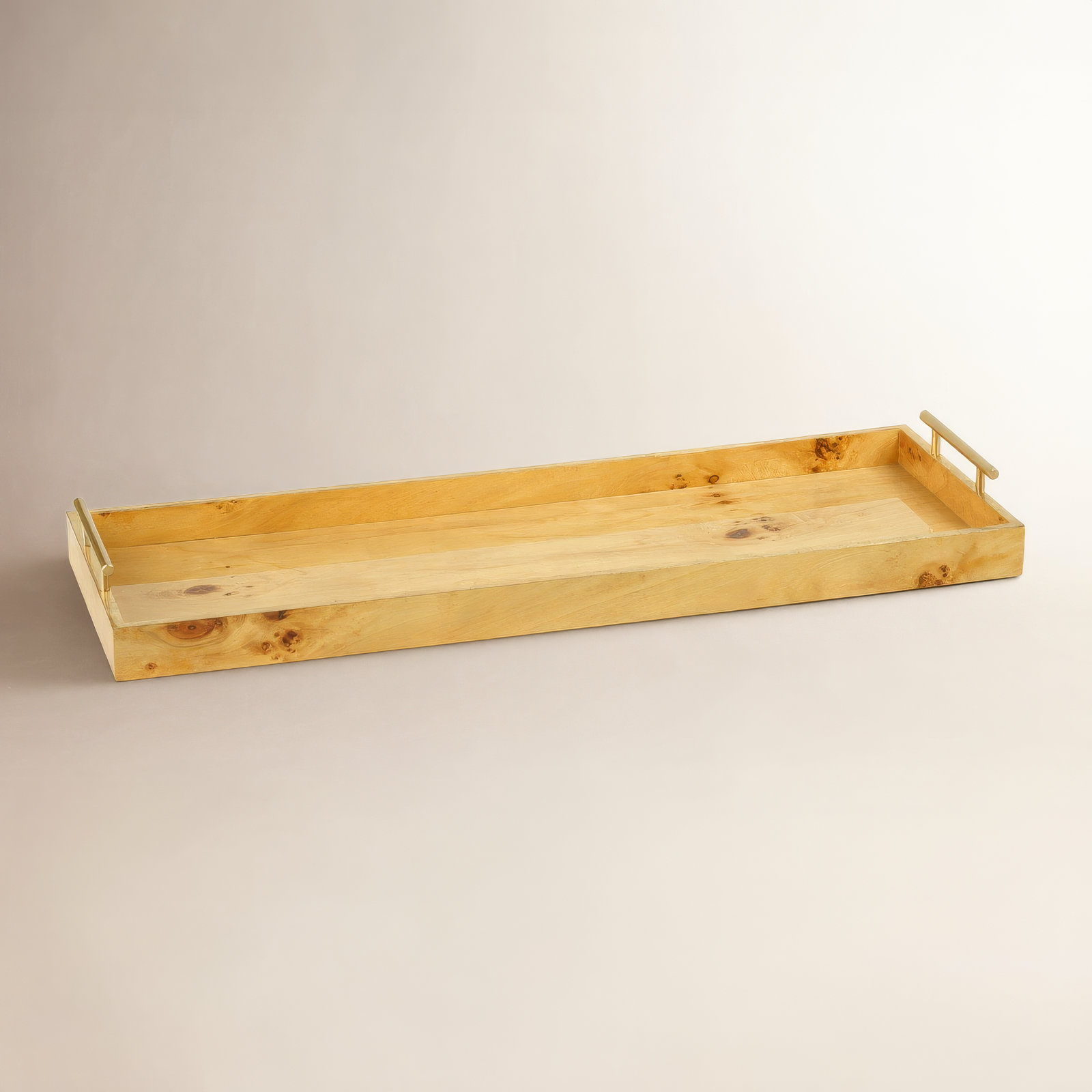 Niara Burl Wood Decorative Tray, 2.75" H x 30" D x 10" W