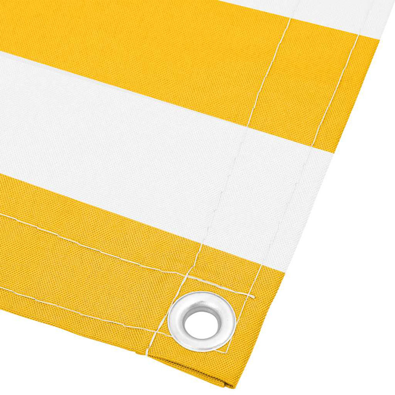 Balcony Screen Yellow And White Stripe, 120cm H x 700cm W