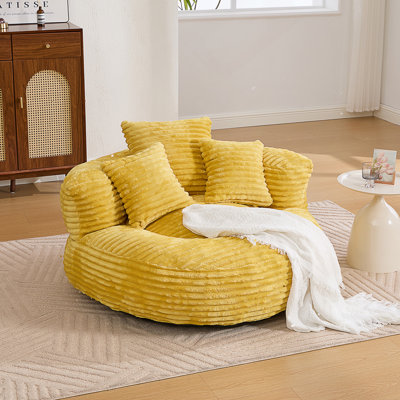 Fauteuil à billes surdimensionné avec 3 coussins et accoudoirs, idéal pour le confort et le style dans n'importe quelle pièce