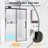 48" W × 72" H Frameless Single Sliding Shower Door,5Mm Fixed Glass And 6Mm Sliding Glass  , Clear Tempered Glass, Stainless Steel Handle,Matte Black-123766815
