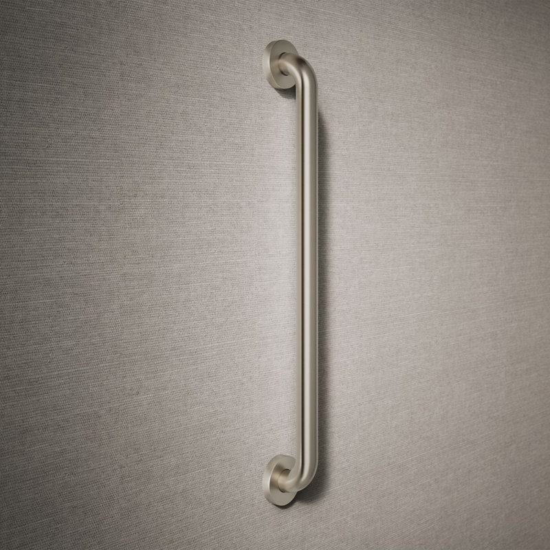 Contemporary Grab Bar, 24"W, Brushed Stainless