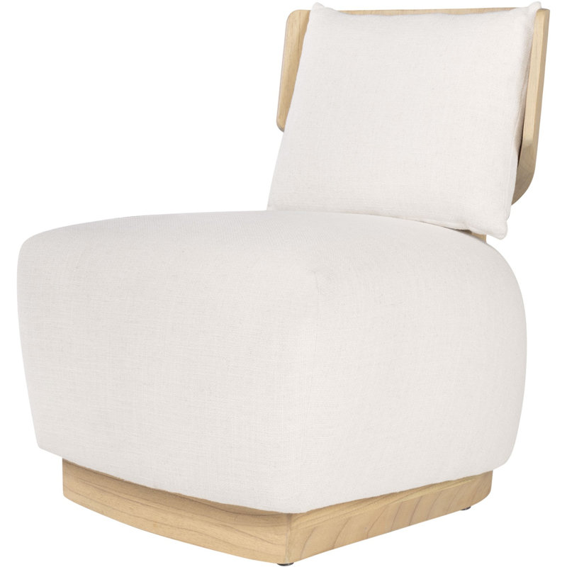 Diola Side Chair, Off White Polyester Blend