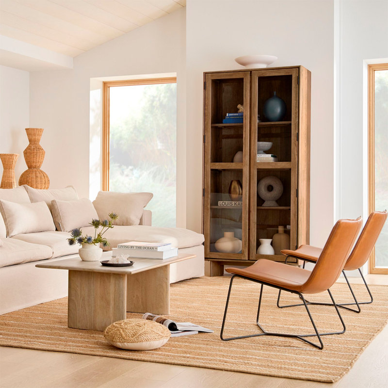 Pilning 26.25" Wide Lounge Chair, Tan Faux Leather