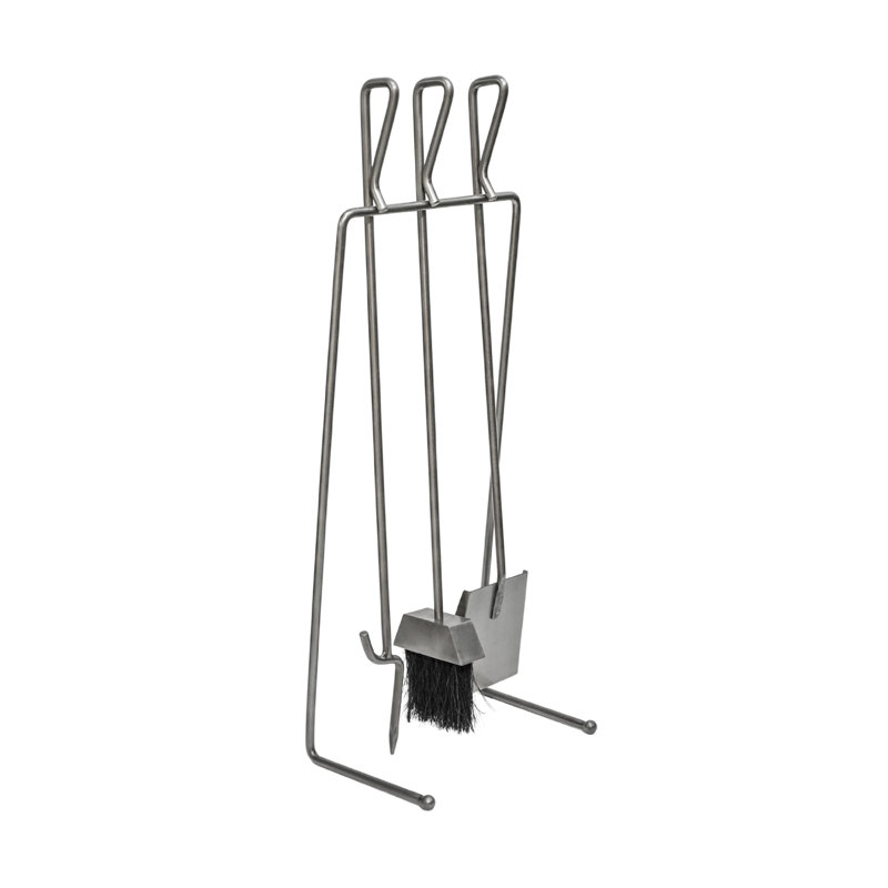 Pewter Linear Companion Set H73cm W27cm