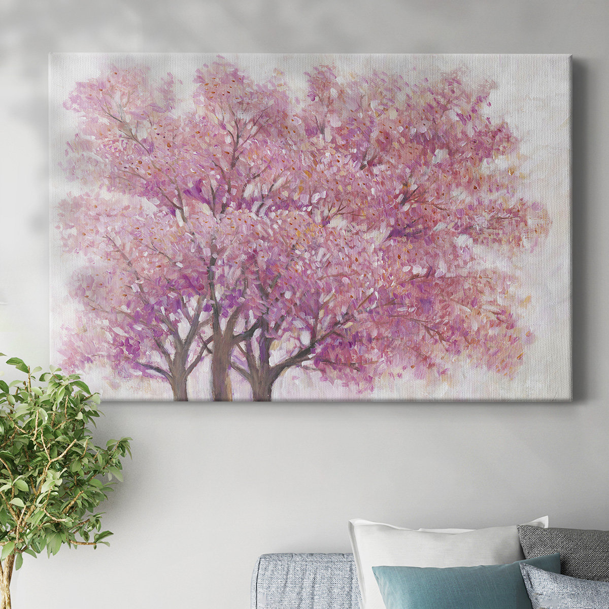 Lark Manor™ Pink Cherry Blossom Tree I-Gallery Wrapped Canvas | Wayfair