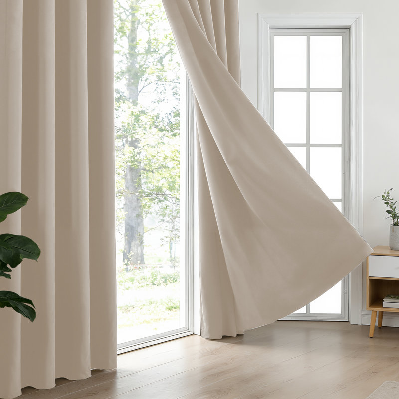 Grommet Top Blackout Room Darkening Curtains, Solid Thermal Insulated Polyester Window Curtain Set, 2 Panels, 52" W x 84" L