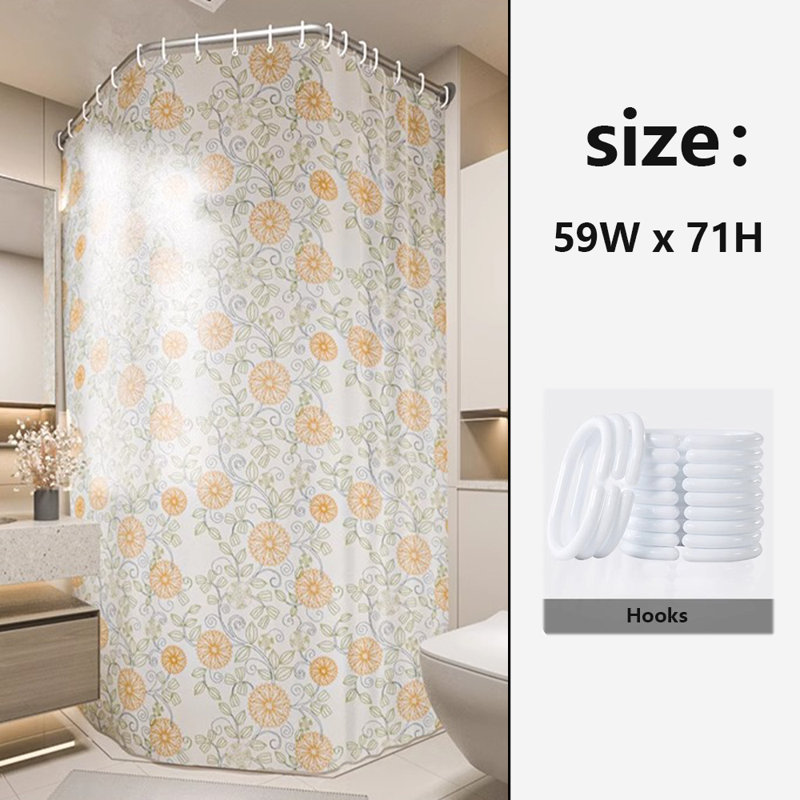 Rideau de douche imperméable PEVA, H 71 po x l 59 po