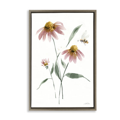 Toile flottante encadrée "Wild Honeybloom Florals" par Katrina Pete