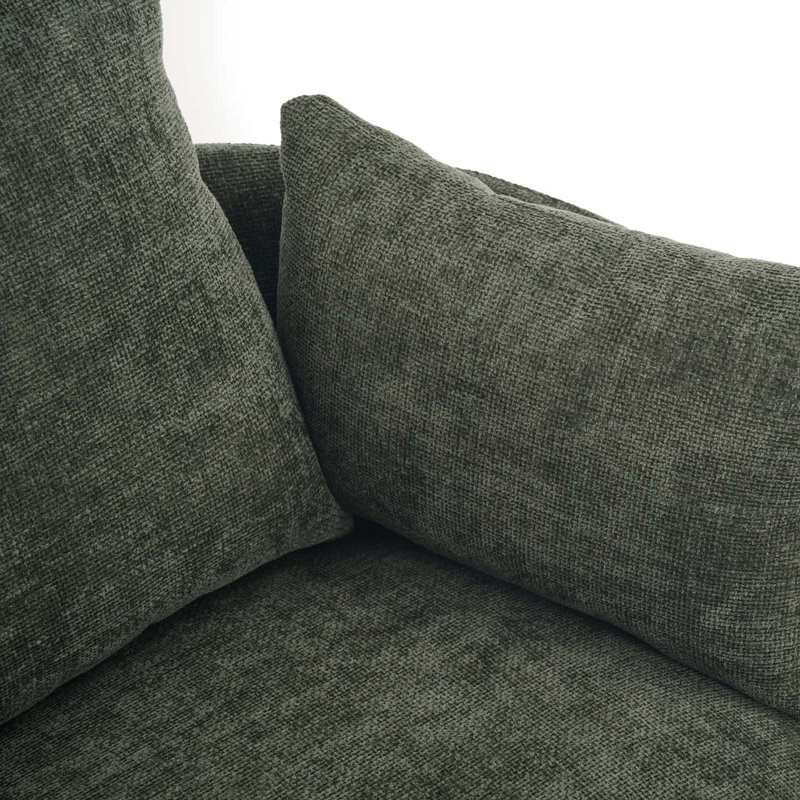 Upholstered Swivel Barrel Chair, Breeze Green Chenille