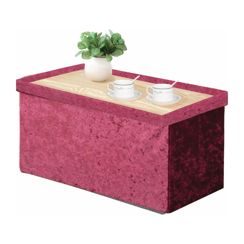 Ottoman Storage Box Coffee Table, Toy Box with Lid, Foldable Stool Seat Footstool with Storage, For Living Room, Bedroom, 2 Seater (76 X 38 X 38 Cm)
