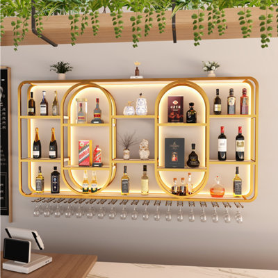 Creative round corner wall mounted wine rack