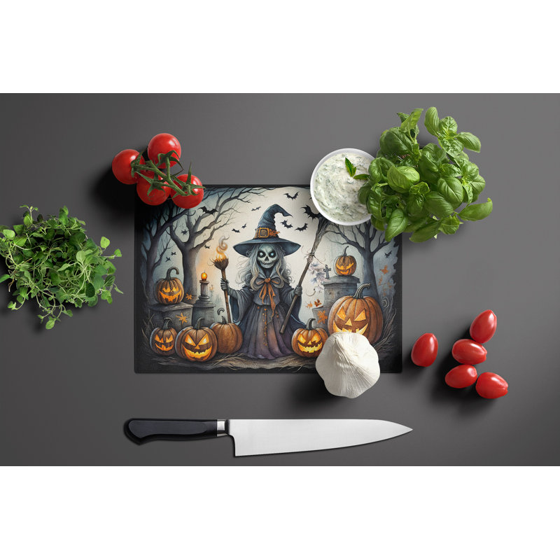 Grande planche à découper en verre Witch Spooky Halloween