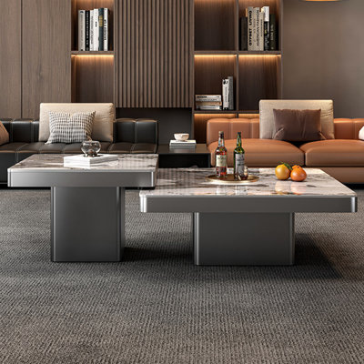 Luxury-Style Square Granite Slab Coffee Table