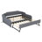 Full Size Upholstery Daybed With Trundle And USB Charging Design,Trundle Can Be Flat Or Erected