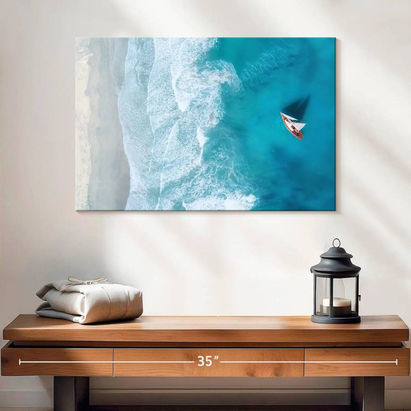 Yacht de mer turquoise Gillard, H 16 po x l 24 po
