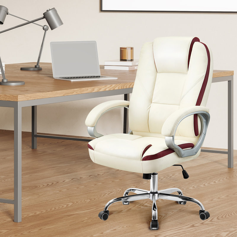 Nickoli Heavy Duty Design High Back Ergonomic Executive Office Chair, Ivory
