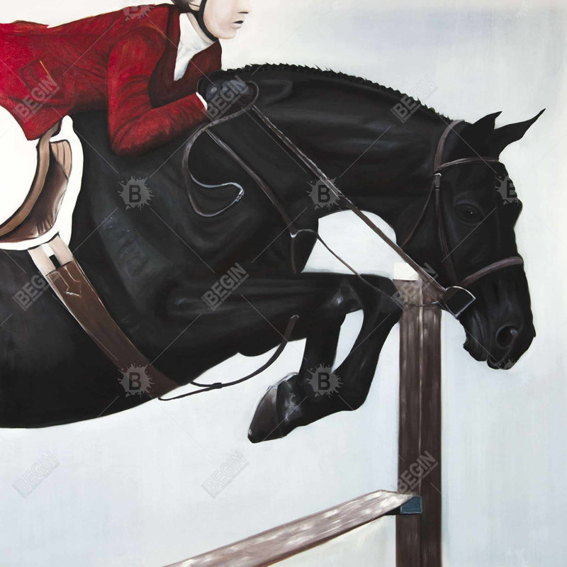 Riding competition - 32"x32" art on canvas
