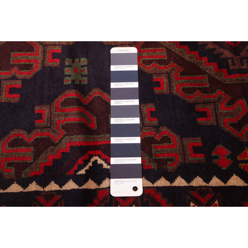 Tapis bleu marine Teimani 3 pi 5 po x 6 pi 2 po