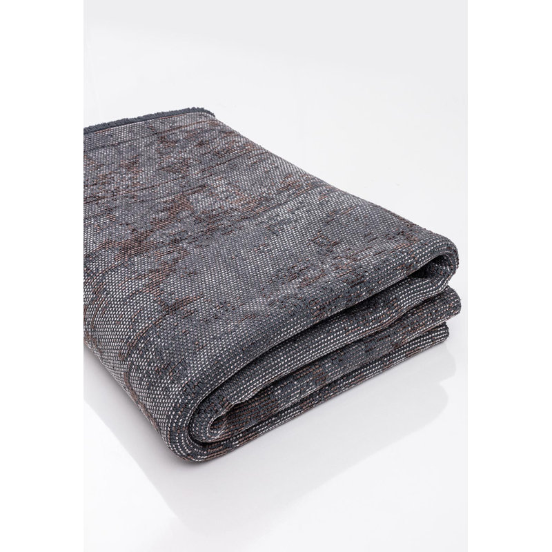 Rapture Abstract Area Rug in Gray, Square 9'