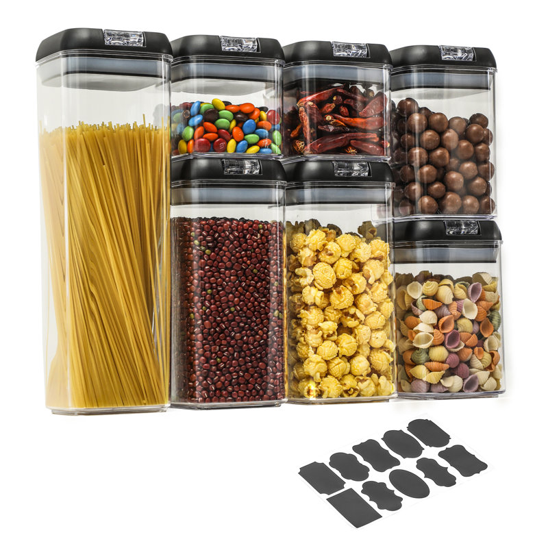 Ensemble de 7 contenants alimentaires, Noir