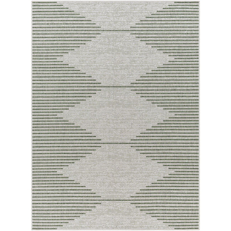 Tapis intérieur / extérieur vert Isidro Irielle, Rond 6 pi 7 po