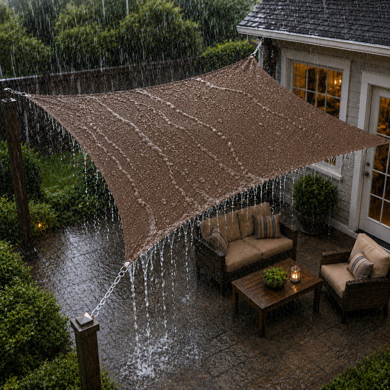 Voile d'ombrage imperméable Amgo Triangle, 12 pi x 12 pi, Brun