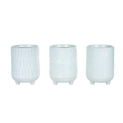  Stoneware Natural Instincts Planters Set of 3 Spring Home Decorations