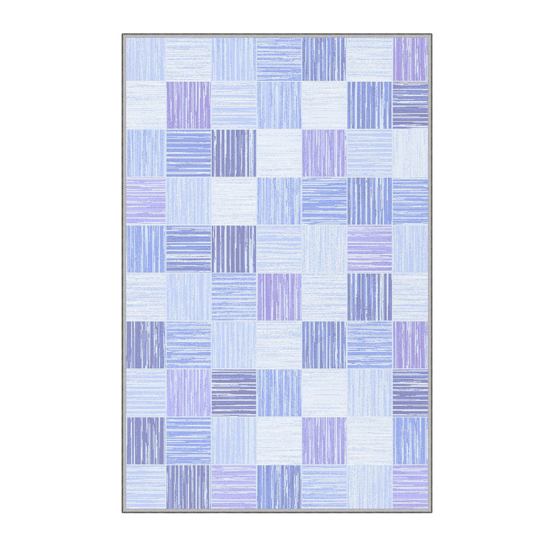 Stylish Woven Carpet, 100% Polyester, 0.3 in Pile Height | Antibacterial, Non-Slip PVC Felt Dot Underside, Machine Washable | 3D Digital Printing, Durable & Easy to Maintain - Perfect for Any Room