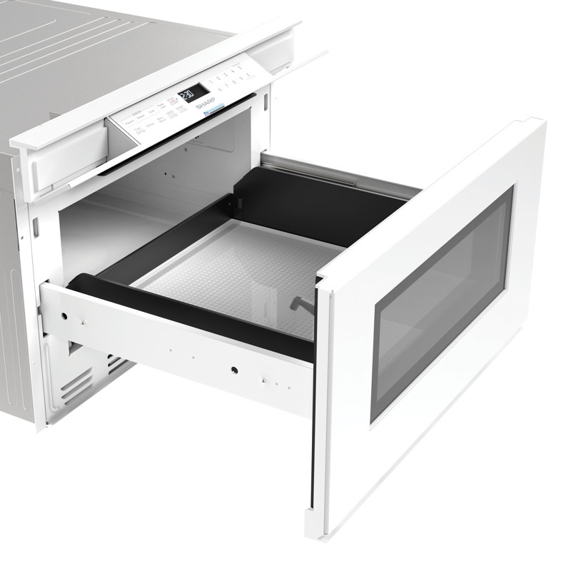 Tiroir à micro-ondes 1,2 pi. Pi. Micro-ondes encastré avec commandes dissimulées en blanc, Blanc