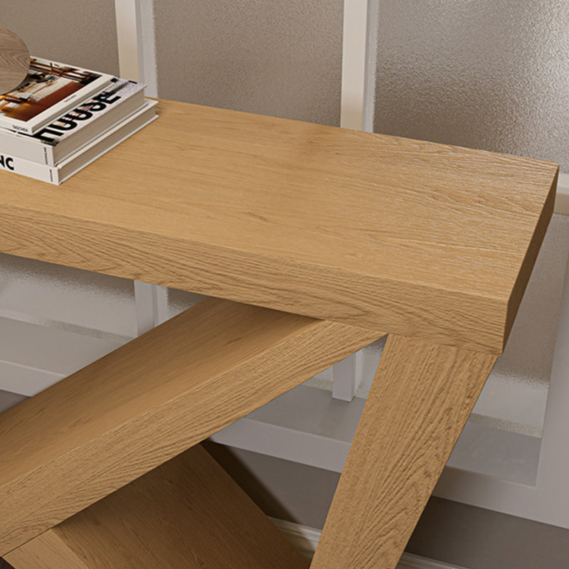 Console nordique moderne simple, H 31,9 po x l 39,4 po x P 11,8 po, Bois naturel