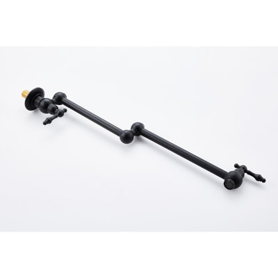 Wall Mount Pot Filler Faucet In Matte Black, Foldable Design For Space Optimization, 360 Spin, Double Handles Steady Water Supply, Brass Body Black Mounted Faucet, Folding And Rotatable Functional