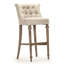 Amelie Upholstered Stool with Solid Wood Frame