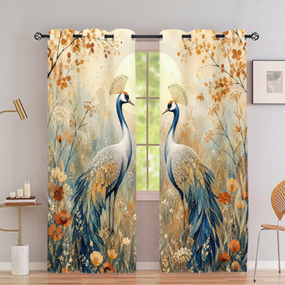 2 PCS rideaux occultant avec œillets, rideaux à motif floral à imprimé artistique, isolant thermique, réduction du bruit, protection de la vie privée, panneaux de fenêtre décoratifs obscurcissants pour chambre à coucher, salon, décoration intérieure