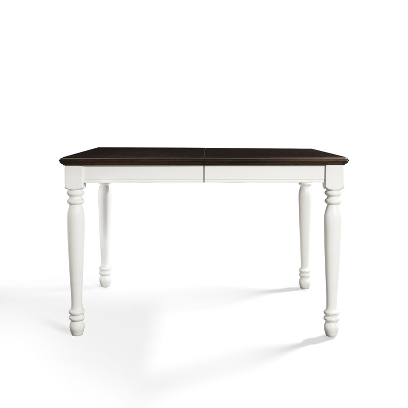 Dunblane Solid Wood Dining Table, Dark Walnut/Distressed White